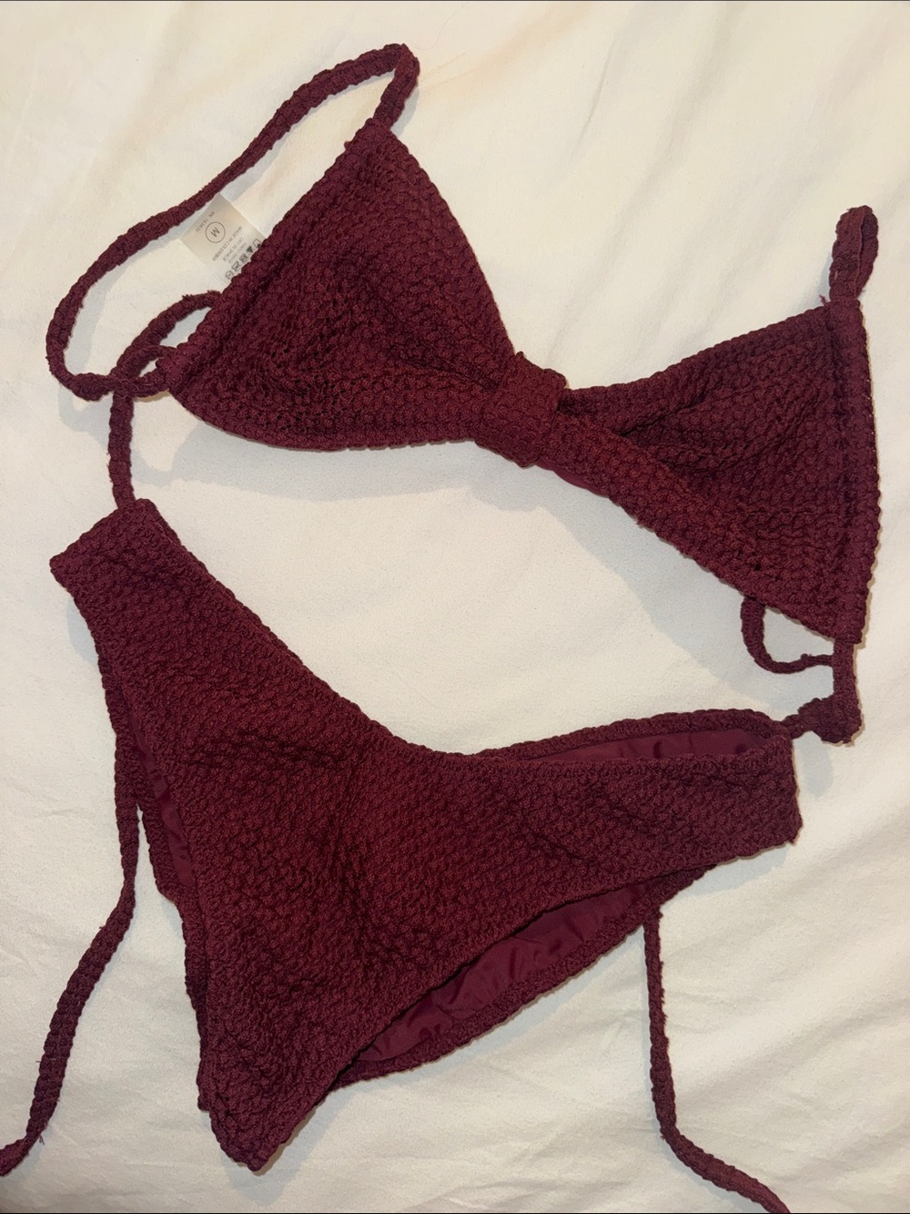 Montce Maroon Crochet Devin Bikini Set